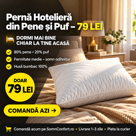 Pernă Hotelieră - puf și pene gască