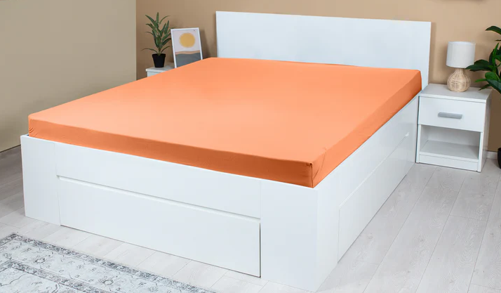 Cearceaf cu elastic din bumbac organic - orange