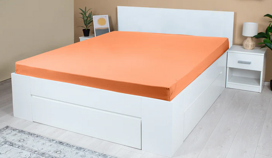 Cearceaf cu elastic din bumbac organic - orange