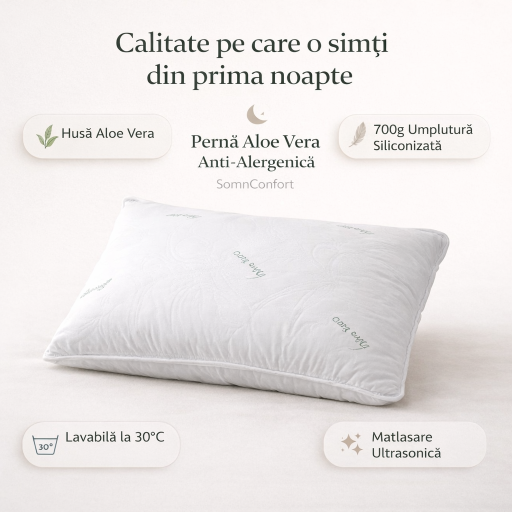 Pernă Aloe Vera Anti-Alergenică