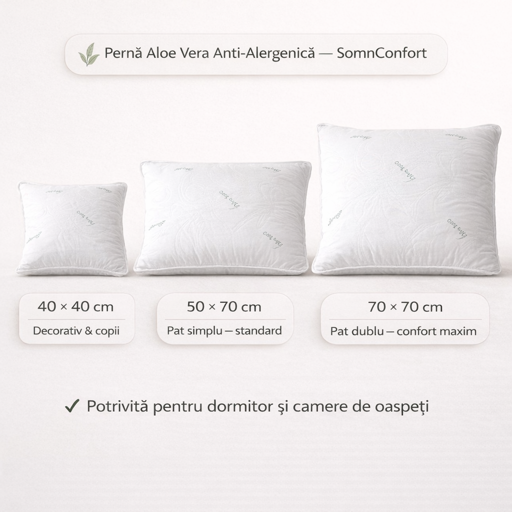 Pernă Aloe Vera Anti-Alergenică