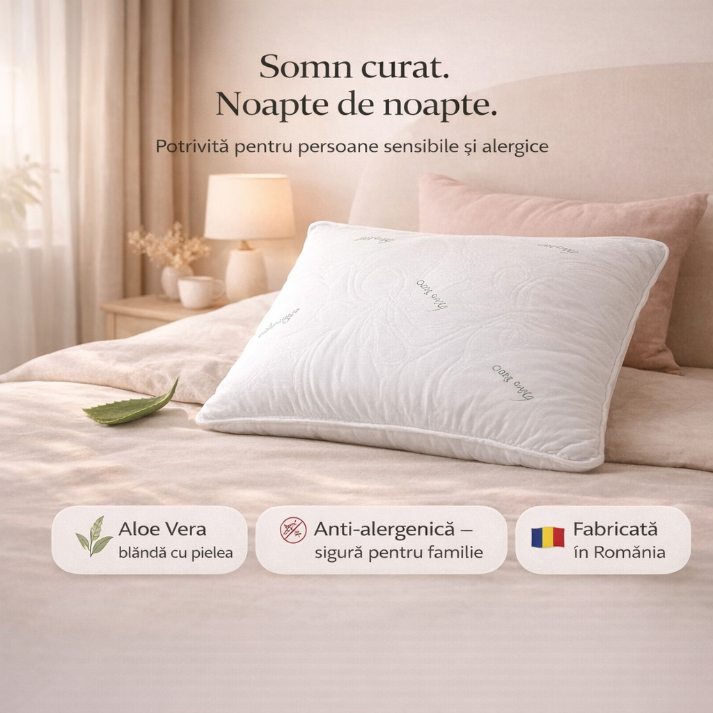 Pernă Aloe Vera Anti-Alergenică