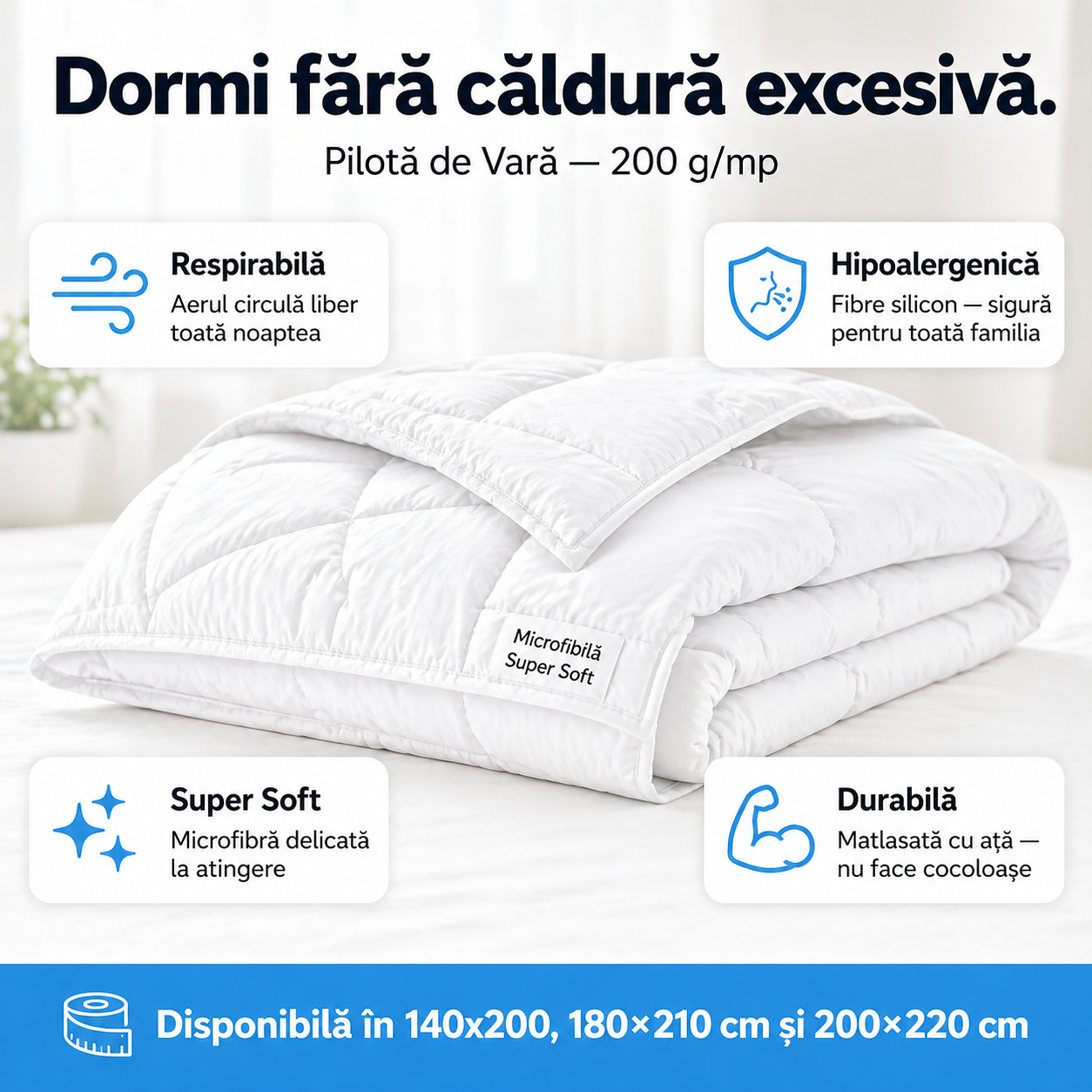 Pilotă de Vară din Microfibră Super Soft