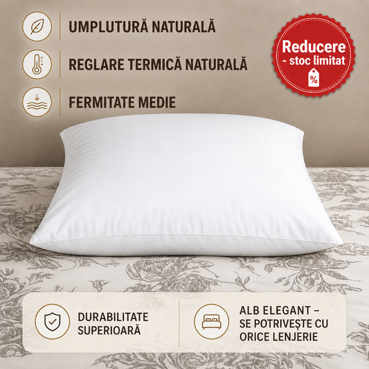 Pernă Hotelieră - puf și pene gască