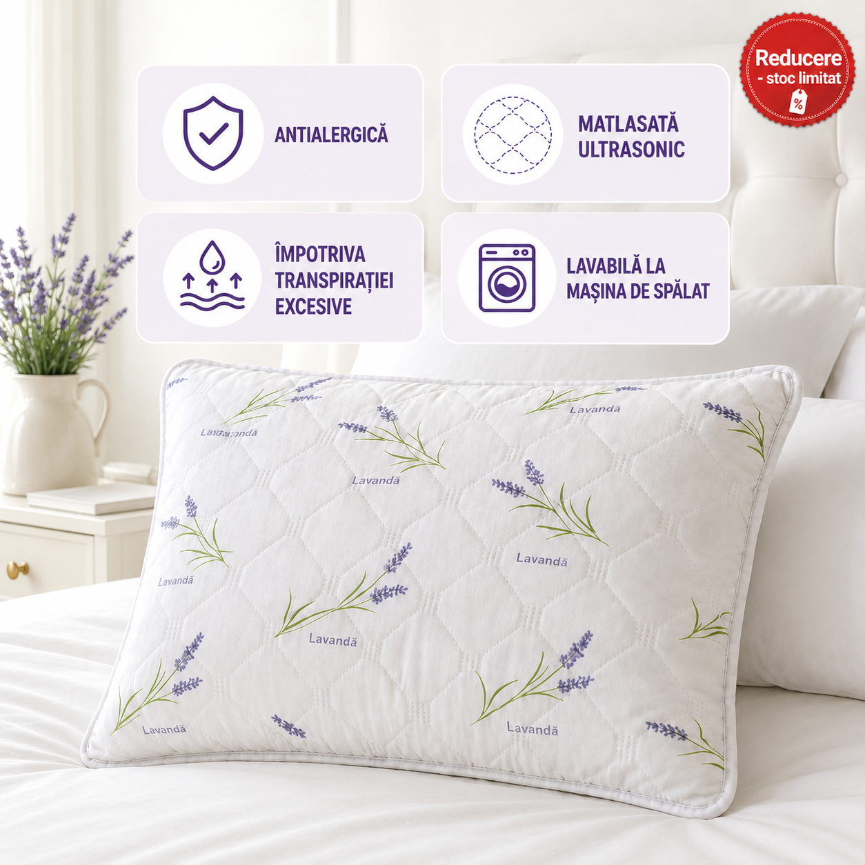 Perna Lavender Anti-Alergenică