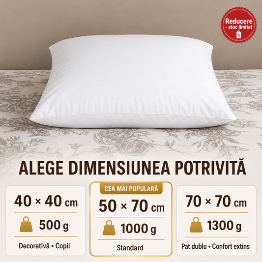 Pernă Hotelieră - puf și pene gască