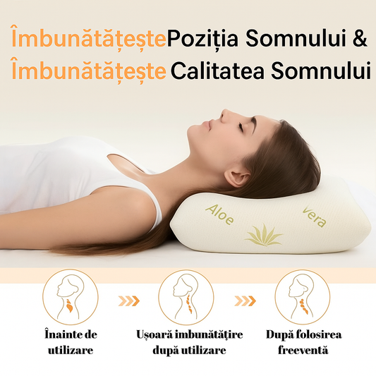 PERNA CERVICALA CU SPUMA DE MEMORIE - ALOE VERA