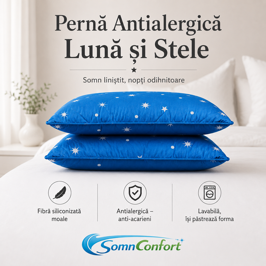 Pernă Antialergică - Lună și Stele