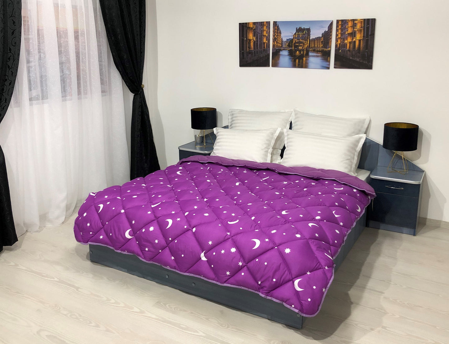 Pilotă de iarnă matlasată "Luna și Stele"