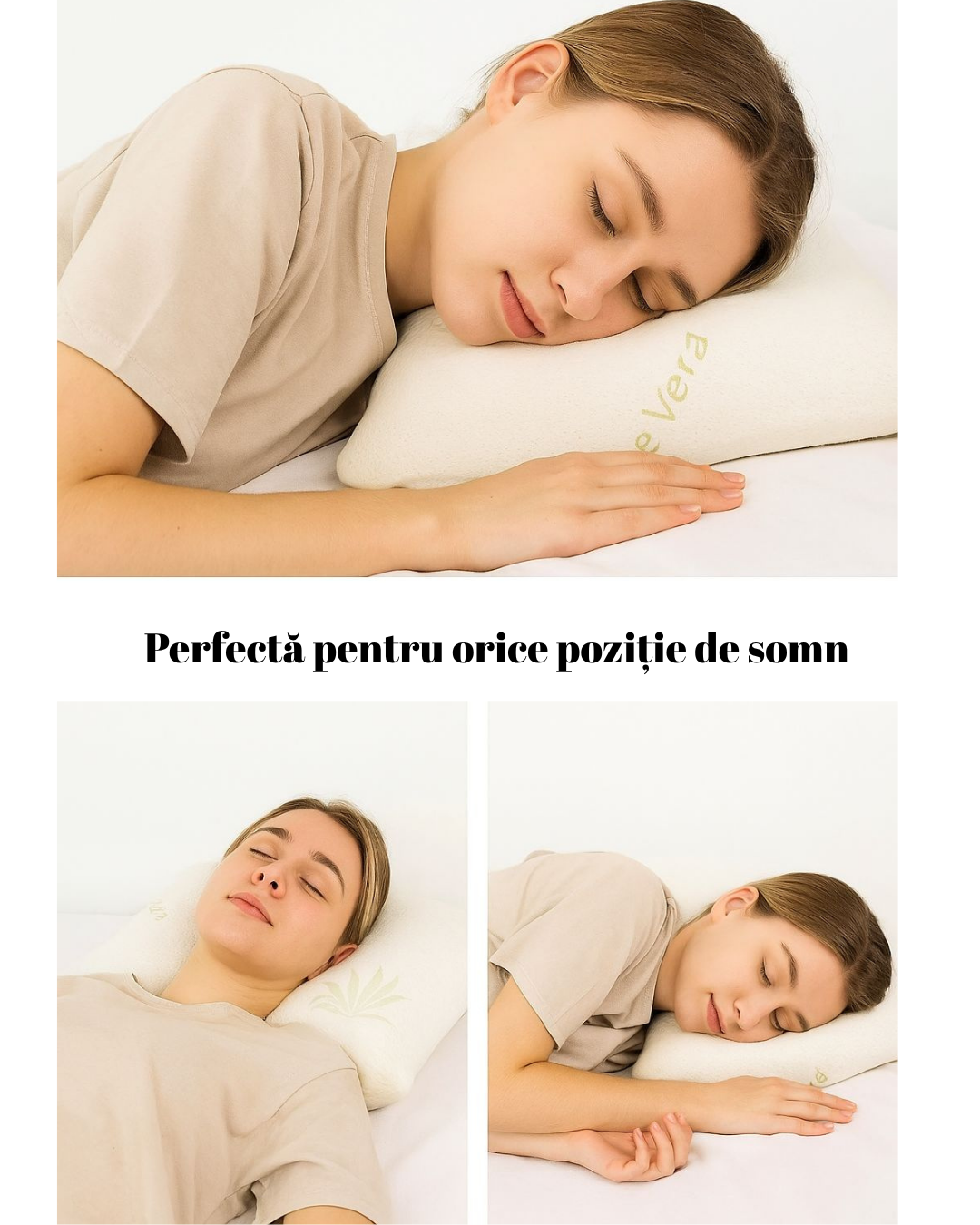 PERNA CERVICALA CU SPUMA DE MEMORIE - ALOE VERA