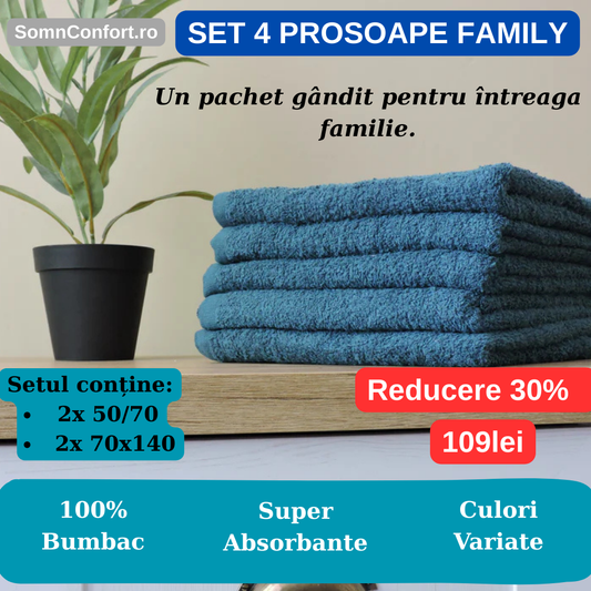 Pachetul Family - Set 4 prosoape