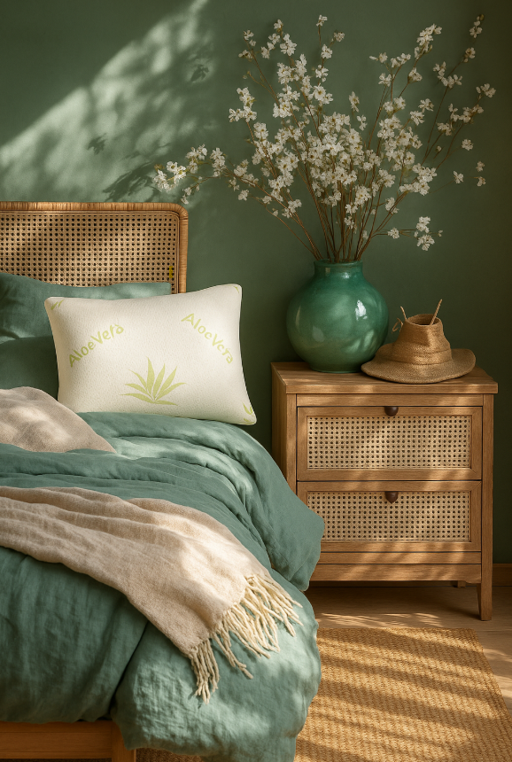 PERNA CERVICALA CU SPUMA DE MEMORIE - ALOE VERA