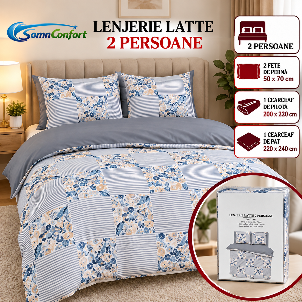 Lenjerie de pat LATTE