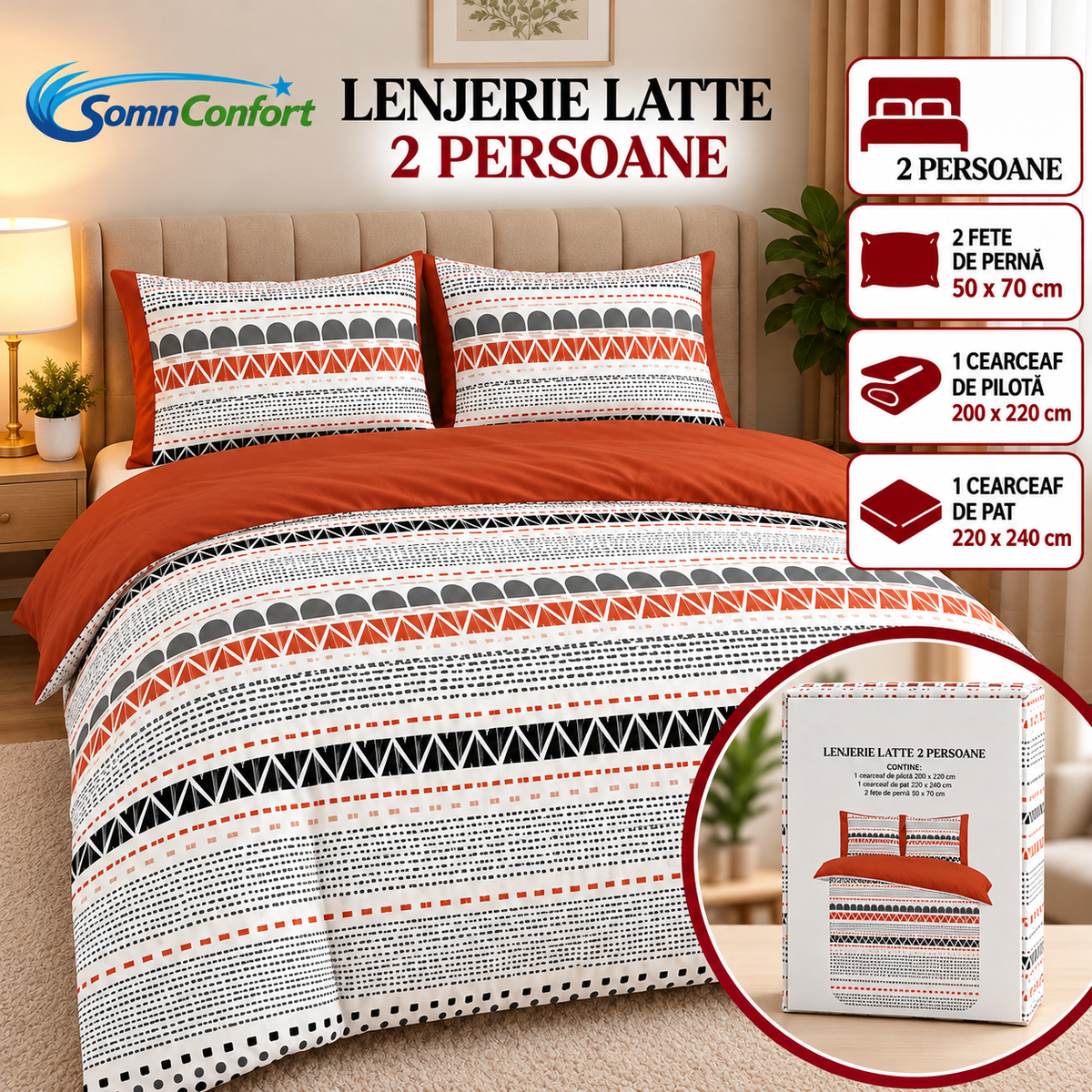 Lenjerie de pat LATTE