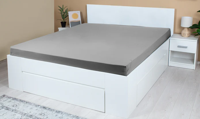 Cearceaf cu elastic din bumbac organic - Gri