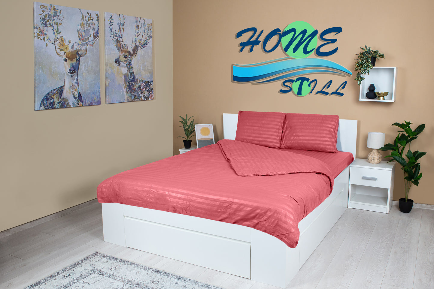 Lenjerie damasc microsatinat 2 persoane color